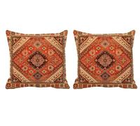 Cushion Covers 50x50cm Outdoor Cushions Bohemia Waterproof Velvet Set of 2 Throw Pillow Covers Retro Double-side Printed Square Decorative Pillows for Sofa Patio Bench Chair Garden Autumn Gifts -T849