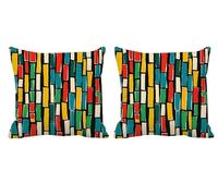 Cushion Covers 50x50cm Outdoor Cushions Geometry Waterproof Linen Set of 2 Throw Pillow Covers Color Double-side Printed Square Decorative Pillows for Sofa Patio Bench Chair Garden Autumn Gifts -T861