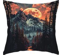 Cushion Covers 50x50cm Sofa Cushions Soft Velvet Cushion Covers Decorative Sofa Pillows with Invisible Zipper Throw Pillow Cases, for Living Room Bedroom Bed Cushions Gifts Snow Mountain Moon YX0RB821