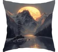Cushion Covers 50x50cm Sofa Cushions Velvet Cushion Covers Decorative Sofa Pillows with Invisible Zipper Throw Pillow Cases, for Living Room Bedroom Cushions Sunrise Over Snow Mountain YX0RB-819