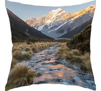Cushion Covers 50x50cm Sofa Cushions Velvet Cushion Covers Decorative Sofa Pillows with Invisible Zipper Throw Pillow Cases, for Living Room Bedroom Cushions Snow Mountain River YX0RB-813