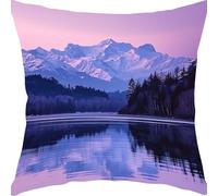 Cushion Covers 50x50cm Sofa Cushions Velvet Cushion Covers Decorative Sofa Pillows with Invisible Zipper Throw Pillow Cases, for Living Room Bedroom Cushions Landscape Snow Mountain YX0RB-390