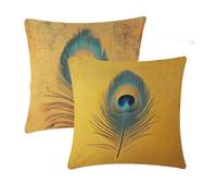 Cushion Covers 50x50cm Yellow Outdoor Cushions Waterproof Navy Linen Cushions Double-Sided Printing Sofa Cushion Square Decorative 2 Pcs for Indoor bed Sofa Chair Car room decor Gifts for woman T-654