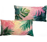 Cushion Covers 50x70 cm green, Linen Pillow Cases Pack 2, Double-Sided HD, Invisible Zipper, Durable, Decorative Cushions Pillowcase For Bedroom Sofa Garden Chair, Home Decor leaf 20x28 inch W-515