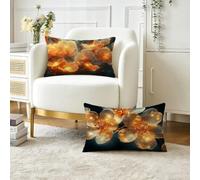 Cushion Covers 50x80 cm Set of 2 Pack Yellow Outdoor Cushions Waterproof Linen Rectangle Decorative Pillows 20x32 inch with Invisible Zipper, for Sofa Living Room Bedroom Decor, Ginkgo Leaves O-280
