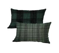 Cushion Covers 50x80cm Tartan Set of 2 Outdoor Cushions Retro Rectangle Linen Decorative Throw Pillow, Double Sided Printed Sofa Pillows Covers for Bed Balcony Garden Furniture Gifts for Women G-128