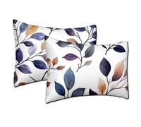 Cushion Covers 50x90 cm Purple Cushions set of 2 Soft Short Plush Decorative Pillows Leaf Double Sided Printing, Rectangle Sofa Throw Pillow Case for Home Living Room Couch Patio Decor, Gifts h-1411