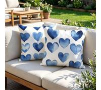 Cushion Covers 55 x 55 Pack of 2 Linen Garden Cushions, Blue u-488