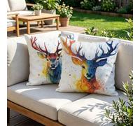 Cushion Covers 55 x 55 Pack of 2 Linen Garden Cushions, Deer u-520