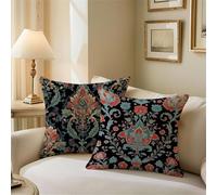 Cushion Covers 55cm x 55cm, Duck Egg Color Outdoor Cushions Black Sofa Cushions Set of 2, Double Sided Square Decorative Pillows, Waterproof Linen Pillowcases for Patio Garden Bench Sofa Decor Z1-371