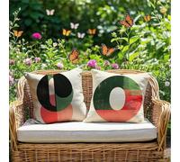 Cushion Covers 55cm x 55cm Geometry Outdoor Cushions Waterproof Velvet Sofa Cushions Simplicity Set of 2 Square Throw Pillow Covers for Indoor Sofa Home Room Decor Outdoor Patio Garden Chair RG-1090