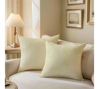 Cushion Covers 55cm x 55cm, Plain Outdoor Cushions Modern Sofa Cushions Set of 2, Double Sided Square Decorative Pillows, Waterproof Linen Pillowcases for Patio Garden Bench Sofa Room Decor Z1-689