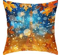 Cushion Covers 55x55cm Sofa Cushions Soft Velvet Cushion Covers Decorative Sofa Pillows with Invisible Zipper Throw Pillow Cases, for Living Room Bedroom Bed Cushions Gifts Paris Tower Dream YX0RB-9