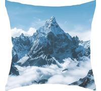 Cushion Covers 55x55cm Sofa Cushions Soft Velvet Cushion Covers Decorative Sofa Pillows with Invisible Zipper Throw Pillow Cases, for Living Room Bedroom Bed Cushions Gifts Snow Mountain Fog YX0RB-810