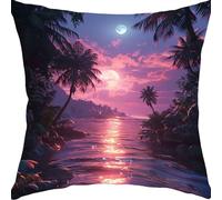 Cushion Covers 55x55cm Sofa Cushions Soft Velvet Cushion Covers Decorative Sofa Pillows with Invisible Zipper Throw Pillow Cases, for Living Room Bedroom Bed Cushions Gifts Beach Moon YX0RB-211