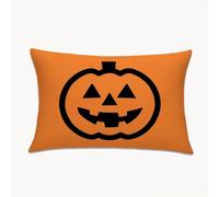 Cushion Covers 60 x 80 cm Orange Decorative Pillow Covers for Bed, Velvet Rectangular Pillowcases Double-sided Printed, 23.6 x 31.5 in Lumbar Pillow Case for Sofa Chair Living Room (Halloween)2Y-1066
