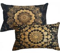 Cushion Covers 60 x 80 Mandala Pillow Cases 2 Pack Velvet Boho Cushion Covers Soft Fluffy Sofa Pillows Double-Sided Printing Decorative Pillows with Invisible Zipper for Livingroom Sofa Bedroom X-73
