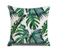Cushion Covers 60cm x 60cm Green Leaves Large Cushions Pillow Casess Square Decorative Pillow Protectors Cushion Covers Throw Pillow Casess Livingroom Sofa Chairs with Invisible Zippe