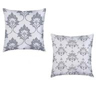 Cushion Covers 60x60cm Set of 2 White Outdoor Waterproof Settee Cushions Covers Flower Square Soft Decorative Seat Pads Invisible Zipper Design for Living Bedroom Couch Sofa Room Decor Gifts U-963TM