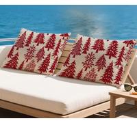 Cushion Covers 60x80 cm Red Cushions Waterproof Linen Large Furniture Cushions Christmas Tree Outdoor Garden Decorative Rectangular Throw Pillow Covers 2025 New,for Autumn Sofa Patio set of 2,z-781