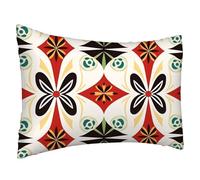 Cushion Covers 60x80 cm Red Rectangle Cushion Covers Retro Patterned Pillowcases Pack of 1 Soft Sofa Decorative Throw Pillow Cases with Invisible Zipper for Home Room Garden Autumn Decor, Gifts L-1097