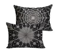 Cushion Covers 60x80cm Black White Outdoor Cushions Spider Web Pillows Covers Set of 2 Soft Comfy Linen Throw Pillowcases with Invisible Zipper,Room Bed Sofa Garden Car Winter Spring Decor Gift Y-P346