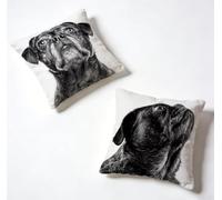 Cushion Covers 65 x 65 Pillow Cases 2 Pack Black Sofa Cushions 26x26 Inch Decorative Pillows Dog Outdoor Pillowcase Linen, HD Double Sided Printing for Garden Bench Home Decoration, Summer P-5FM78U