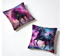 Cushion Covers 65 x 65 Pillow Cases 2 Pack Black Sofa Cushions 26x26 Inch Decorative Pillows Unicorn Outdoor Pillowcase Linen, HD Double Sided Printing for Bench Home Decoration Spring Summer 7-2AJ406