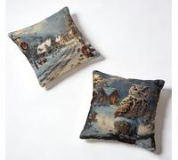 Cushion Covers 65 x 65 Pillow Cases 2 Pack Winter Sofa Cushions 26x26 Inch Decorative Pillows Owl Outdoor Pillowcase Linen, HD Double Sided Printing for Garden Bench Home Decoration, Summer V-V2366N