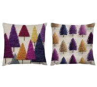 Cushion Covers 65cm x 65cm Purple; Cushions Decorative Pillows Tree velvet Outdoor Cushions Square Pillow Case Cushioncase Cover Set of 2, for Sofa Patio Garden Blench Living Room Farmhouse Car zj-245