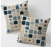 Cushion Covers 65x65 cm Abstract Cushion Covers Linen Decorative Garden Cushions Set of 2 Square Sofa Pillowcases Geometry Throw Pillow Cases for Garden Furniture Bench Car Farmhouse Decor, Gifts C145
