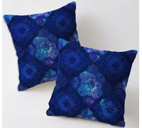 Cushion Covers 65x65 cm Blue Cushion Covers Linen Decorative Garden Cushions Set of 2 Square Sofa Pillowcases Modern Style Throw Pillow Cases for Garden Furniture Bench Car Farmhouse Decor,Gifts C1033