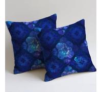 Cushion Covers 65x65 cm Blue Cushion Covers Soft Decorative Garden Cushions Set of 2 Square Sofa Pillowcases Modern Style Throw Pillow Cases for Garden Furniture Bench Car Farmhouse Decor, Gifts C1033