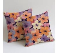 Cushion Covers 65x65 cm Pink Cushion Covers Soft Decorative Garden Cushions Set of 2 Square Sofa Decorative Pillowcases Floral Throw Pillow Cases for Garden Furniture Bench Car Farmhouse Decor C-281