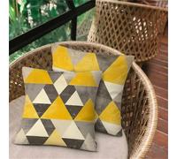 Cushion Covers 65x65, Square Linen Cushions Nordic Simple, Small Pillow Cases 2 Pack, Waterproof Outdoor Patio Garden Cushions Sofa Bed Living Room, Home Decoration Pillow Case, Invisible Zipper D-27