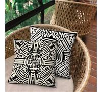 Cushion Covers 65x65, Square Linen Cushions Nordic Simple, Small Pillow Cases 2 Pack, Waterproof Outdoor Patio Garden Cushions Sofa Bed Living Room, Home Decoration Pillow Case, Invisible Zipper D-25