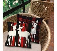 Cushion Covers 65x65, Square Linen Cushions Orange Simple, Small Pillow Cases 2 Pack, Waterproof Outdoor Patio Garden Cushions Sofa Bed Living Room, Home Decoration Pillow Case, Invisible Zipper D-45