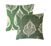 Cushion Covers 65x65cm Green Outdoor Cushions Waterproof Retro Linen Cushions Double-Sided Printing Sofa Cushion Square Decorative 2 Pcs for Indoor bed Sofa Chair Car room decor Gifts for woman T-600