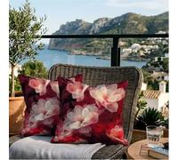 Cushion Covers 65x65cm Red Sofa Cover Set of 2,White Short Plush Throw Pillow Cases Home Decoration,Couch Pillowcases for Decorative Garden Chair Cushions,Sofa Living Room Home Decor 26x26 inch m1-361