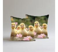 Cushion Covers 65x65cm Set Of 2 Duck Cushion Cover Sofa Flower Cushions Decor Pillowcases, Double-Sided Printing,Outdoor Waterproof,Soft Decorative Throw Pillows, Bed And Home Decoration S0A-628