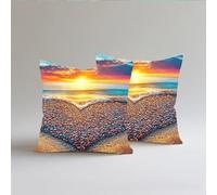 Cushion Covers 65x65cm Set Of 2 Love Cushion Cover Sofa Stone Cushions Decor Pillowcases, Double-Sided Printing,Outdoor Waterproof,Soft Decorative Throw Pillows, Bed And Home Decoration S0A-432