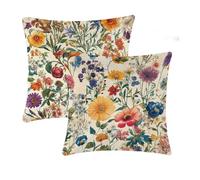 Cushion Covers 65x65cm Yellow Outdoor Cushions Waterproof Flowers Velvet Cushions Double-Sided Printing Sofa Cushion Square Decorative for Indoor bed Sofa Chair Car room decor Gifts for woman T-712
