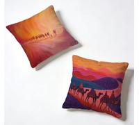 Cushion Covers 70 x 70 Pillow Cases 2 Pack Red Sofa Cushions 28x28 Inch Decorative Pillows Landscape Outdoor Pillowcase Linen, HD Double Sided Printing for Bench Home Decoration Spring Summer V-SY669C