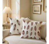 Cushion Covers 70cm x 70cm, Blush Powder Outdoor Cushions Stripe Sofa Cushions Set of 2, Double Sided Square Decorative Pillows, Waterproof Linen Pillowcases for Patio Garden Bench Sofa Decor Z1-353