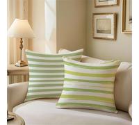 Cushion Covers 70cm x 70cm, White Outdoor Cushions Feather Sofa Cushions Set of 2, Double Sided Square Decorative Pillows, Waterproof Linen Pillowcases for Patio Garden Bench Sofa Room Decor Z1-351