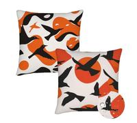 Cushion Covers 70x70 cm Set of 2 Outdoor Cushion Covers White Waterproof Linen Sofa Cushions Cute Bird Cushions Square Decorative Pillows With Invisible Zippe for Indoor Sofa Patio Garden Décor qq-703