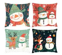 Cushion Covers 70x70cm, Outdoor Cushions Set of 4 Decorative Linen Square Cushion Covers Panda Black And White Waterproof Cushions With Smooth Invisible Zip Sofa Bed Outdoor Garden Summer Decor s-576