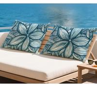 Cushion Covers 70x90 cm Blue Cushions Waterproof Velvet Large Furniture Cushions Flower Outdoor Garden Decorative Rectangular Throw Pillow Covers 2025 New,for Sofa Patio Autumn 28x36in set of 2 z-1157