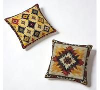 Cushion Covers 75 x 75 Pillow Cases 2 Pack Yellow Sofa Cushions 30x30 Inch Decorative Pillows Bohemia Outdoor Pillowcase Linen, HD Double Sided Printing Bench Home Decoration Spring Summer 4-W4S126