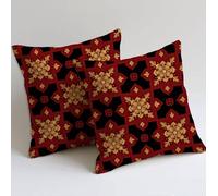 Cushion Covers 75x75 cm Retro Cushion Covers Soft Decorative Garden Cushions Set of 2 Square Sofa Pillowcases Tribal Throw Pillow Cases with Invisible Zipper for Garden Furniture Farmhouse Decor C-349